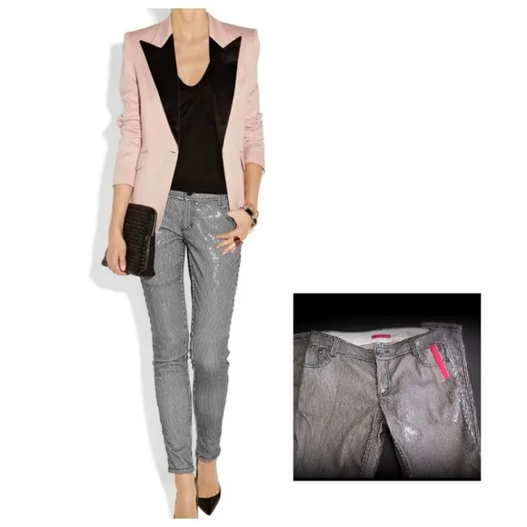 Alice + Olivia Sequin Black jeans trendy  NEW
          
      NWT