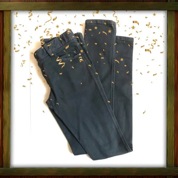 Alice and Olivia Loden Green Skinny Jeans, Size 6