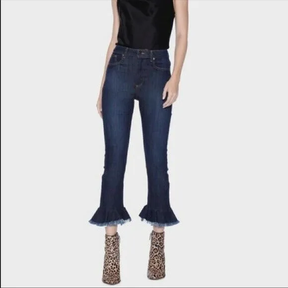 AO.LA Zoe Ruffle Hem  High Waist Jeans sz 26