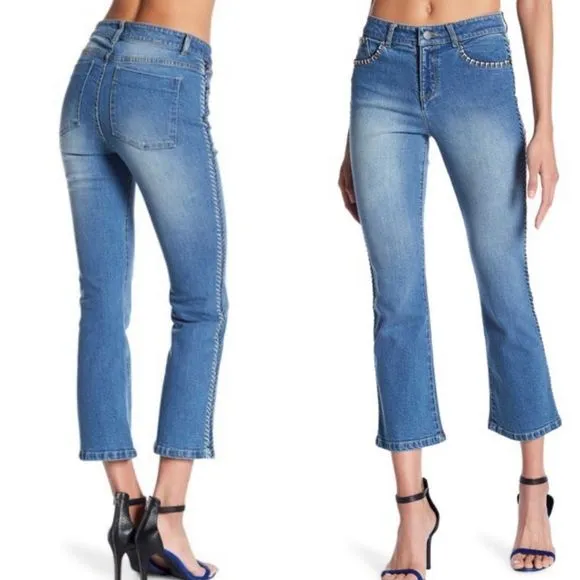 Alice + Olivia Bryce Cropped Flare Jeans 24