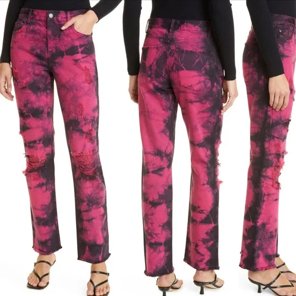 Alice + Olivia Genevieve Tie Dye Distressed Jeans
          
      NWT