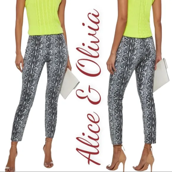 Alice + Olivia High Rise Skinny Snakeprint Jeans, Size 29