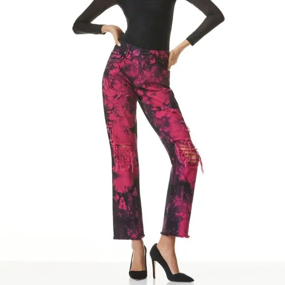 Alice + Olivia Genevieve Tie Dye Distressed Jeans
          
      NWT