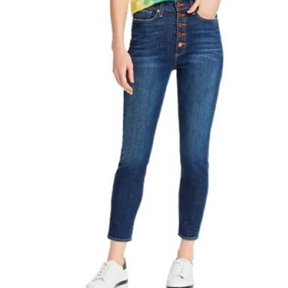 Alice + Olivia Good High Rise Exposed Button Jeans Good Wash size 25