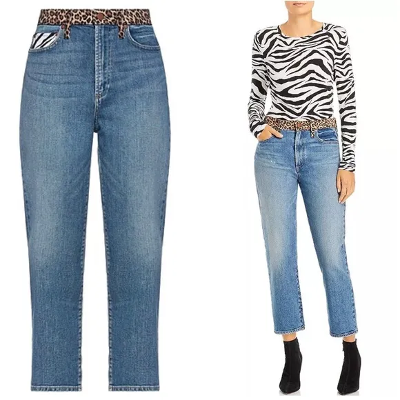 Alice + Olivia Amazing High-Rise Girlfriend Jeans in Pretty Wild Size 28 NEW
          
      NWT