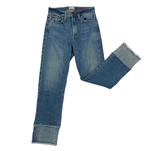 AO.LA Amazing High Rise Double Denim Hem Jeans in Try Harder Wash