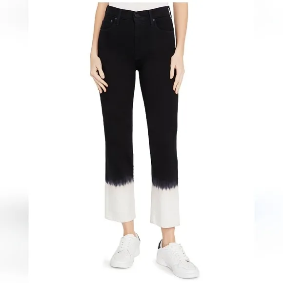Alice & Olivia Stunning Straight Leg High-Rise Jeans In Eclipse Size 28