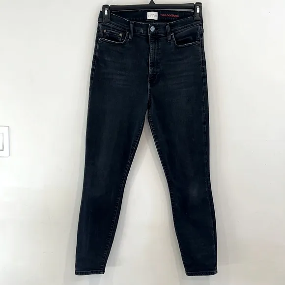 Alice + Olivia Jeans Black High Rise Skinny Jeans Size 30