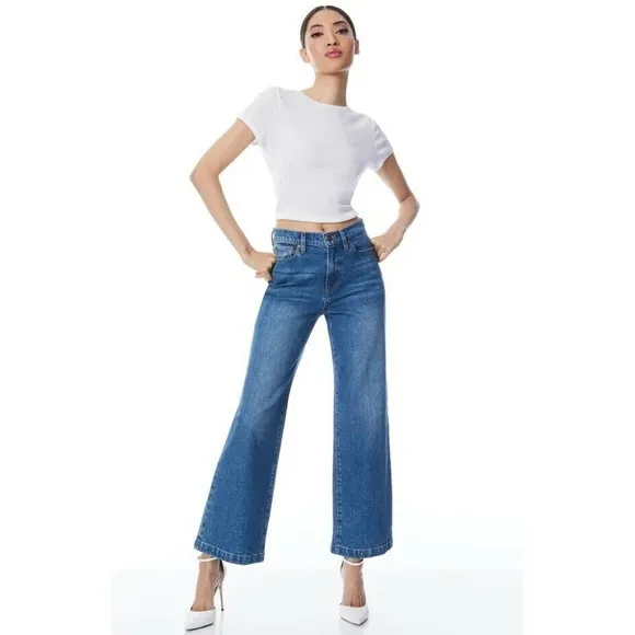 Alice + Olivia High Waisted Wide leg boyfriend In Best Intentions Jeans 28 $265
          
      NWT