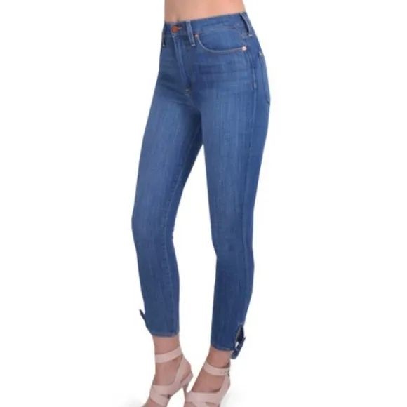 𝅺ALICE + Olivia Good High Rise Ankle Bow Tie Stretch Jeans 24
