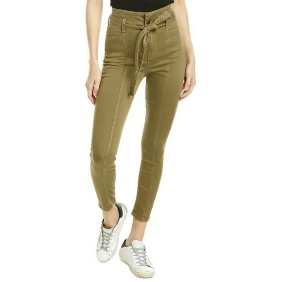 Alice + Olivia Good Olive Green High-rise Skinny Jean Tie Waist Pants 29 NWT
          
      NWT