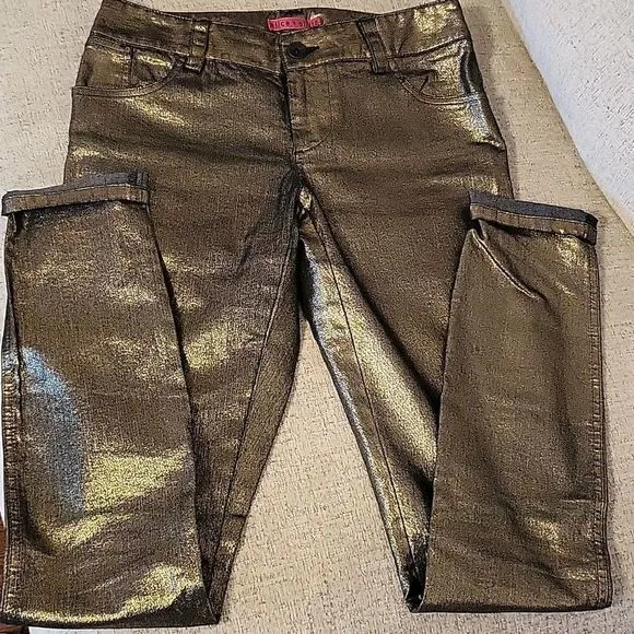 Alice & Oliver gold skinny jeans