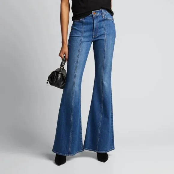 Alice + Olivia You Look Beautiful Flare Bell Bottom Jeans in Love Me - Size 31