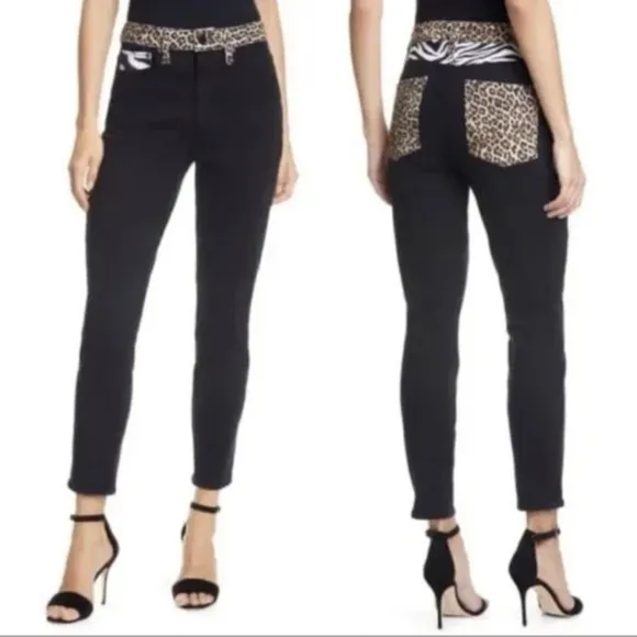 NWT Alice + Olivia High Rise Baby Boot Cut Jeans Queen of the Night Size 28
          
      NWT