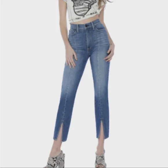 AO.LA By Alice + Olivia Good Highrise Ankle Skinny with Slit Jeans