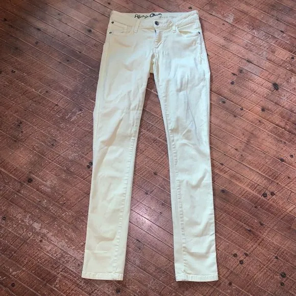 Alice and Olivia neon yellow 6 ankle skinny jeans