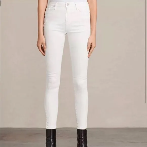 All saints Ashby White Low Rise Skinny Jeans