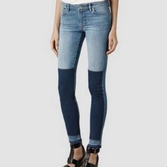 All Saints Mast Fit Indigo Panel Jeans