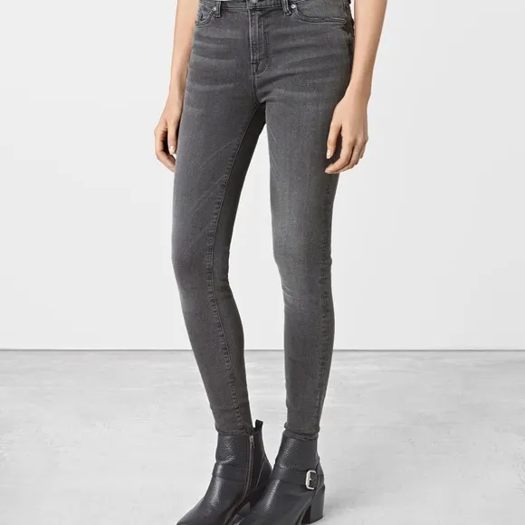 ALLSAINTS Grace Skinny Jeans Sz S Black