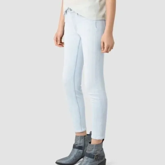 All Saints Mast Cropped Light Wash Jeans