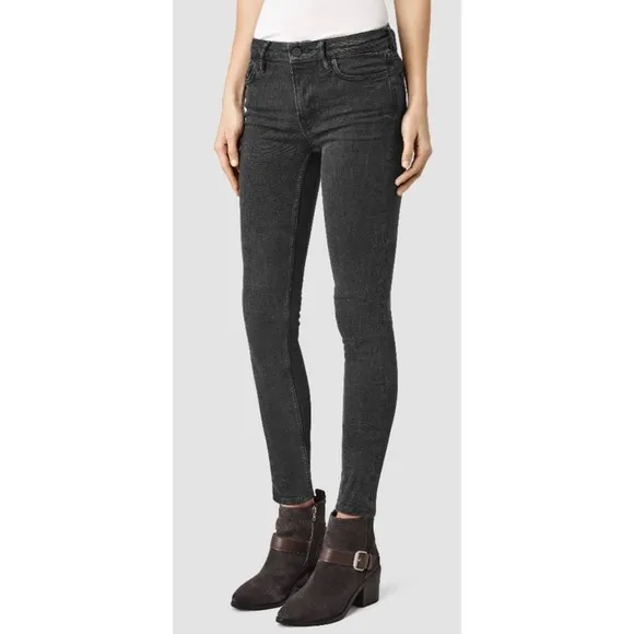 ALL SAINTS Mid Grey Mast Fit Skinny Jeans