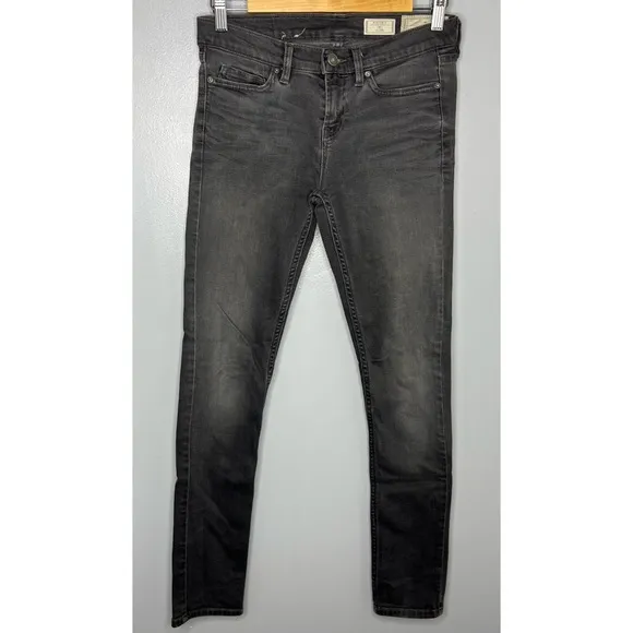 ALL SAINTS Gray Ember Ashby Low Rise Skinny Jeans