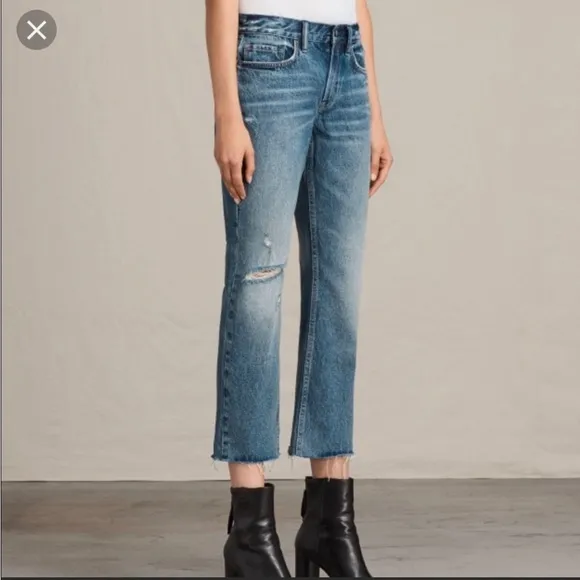 AllSaints cropped flare jean size 31