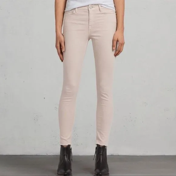 AllSaints Blush Pink Grace Ankle Skinny Jeans 31