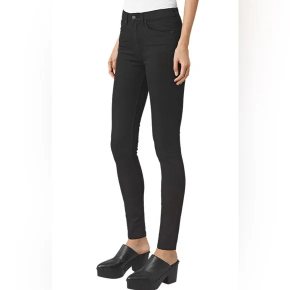 ALLSAINTS Stilt High-Rise Skinny Jeans Jet Black Waist 29
