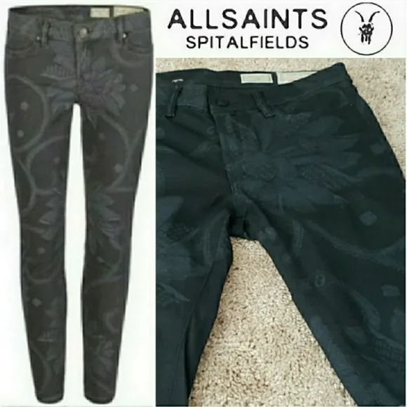 All Saints | Brodie Pixel Print Low Rise Skinny Jeans size 29