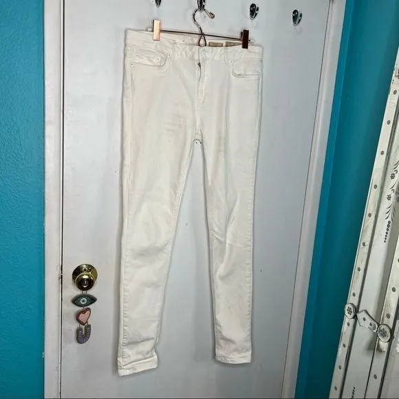 All saints white low rise skinny fit white jeans