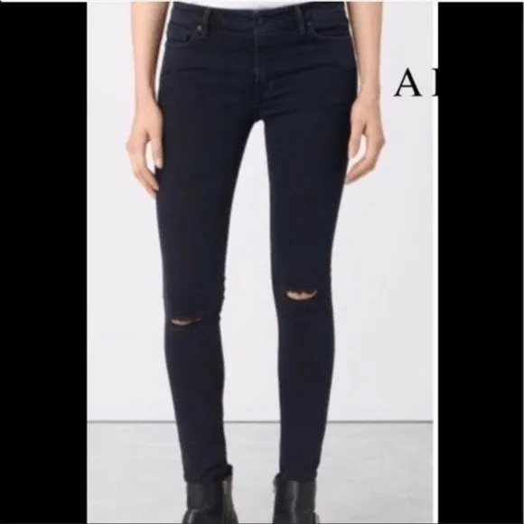ALL Saints Faded Black Jeans