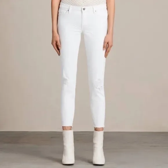All Saints Jeans All Saints Mast Ankle Destroy White Jeans