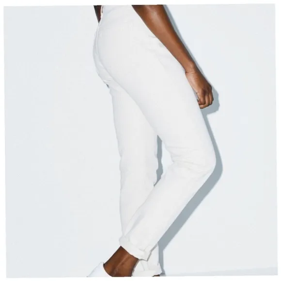 American Apparel 5-Pocket Mom Jeans in Cream