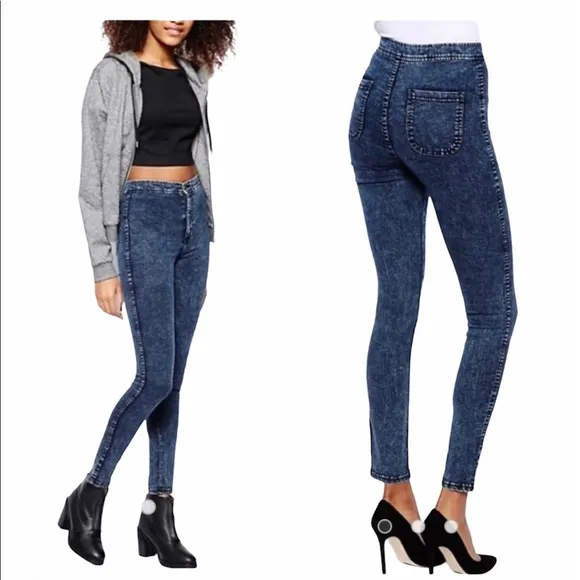 AMERICAN APPAREL Acid Wash High Rise Jeans