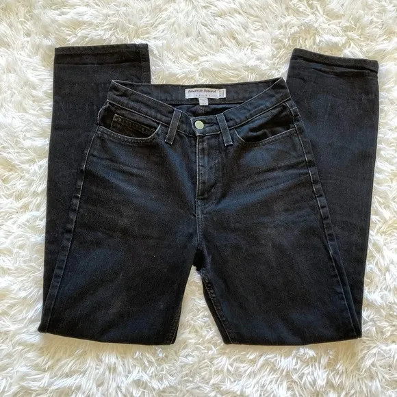 American Apparel Black Relaxed Straight Y2K Jeans