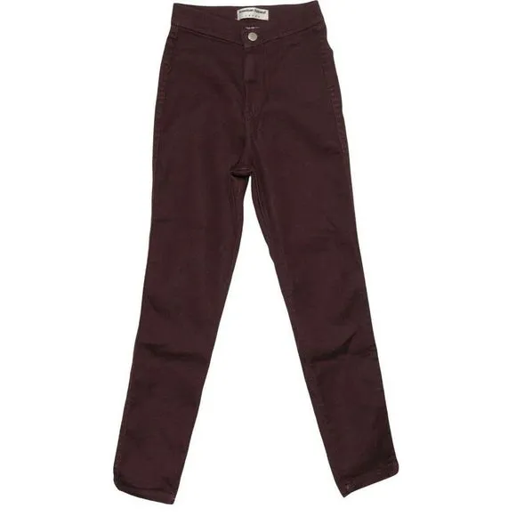 American Apparel Skinny High Waist Stretch Jeans Burgundy Women's Size XS EUC!