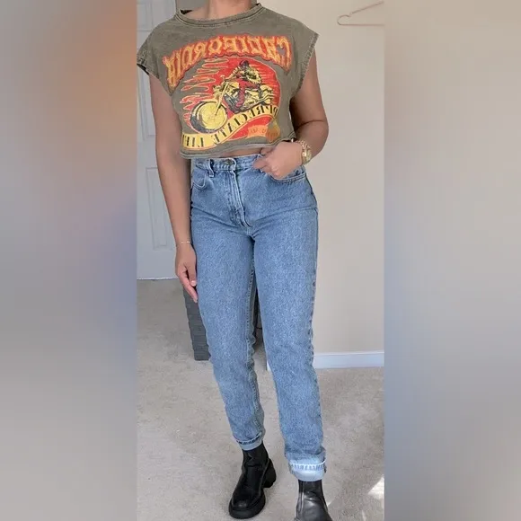 27. American apparel high waist jeans fit like a 28