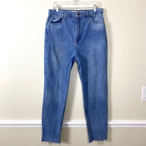 American Apparel Denim The High Waist Mom Jeans Light Blue Womens 32