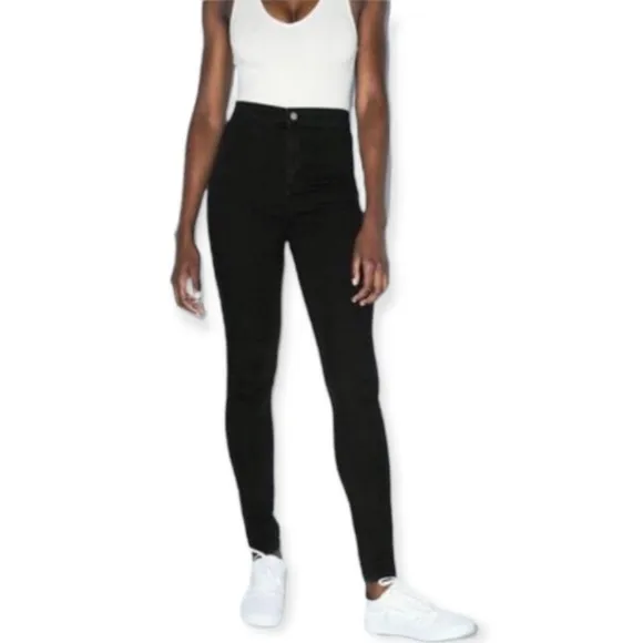 American Apparel | Ultra High Waist Rise Skinny Jeans Jeggings Black Denim Small