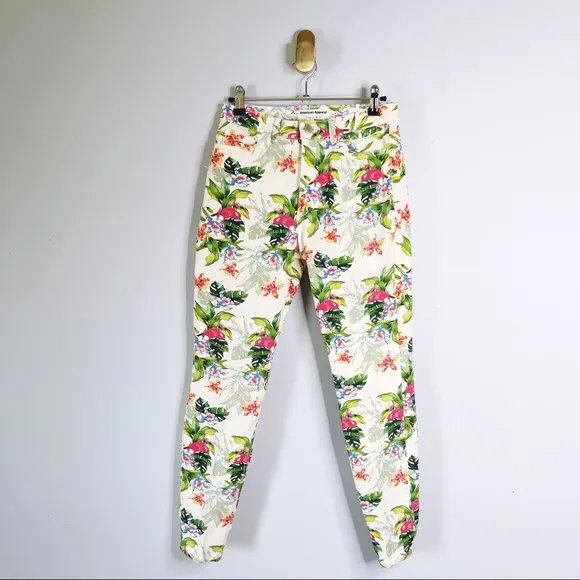 AMERICAN APPAREL | Floral & Flamingo Skinny Jeans Sz 29