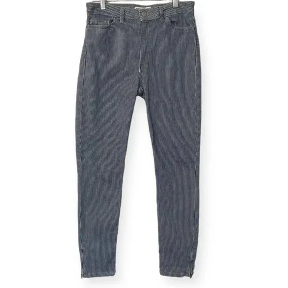 American Apparel Skinny Stripe Ankle Zip Jeans