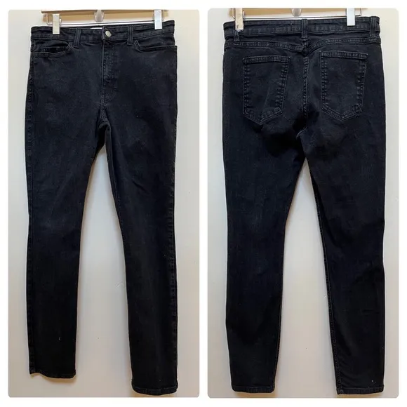 American Apparel Washed Black High Rise Skinny Jeans Size 31 See Description