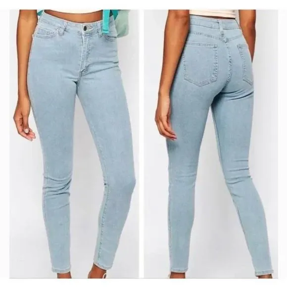 AMERICAN APPAREL AA Higher Waisted The Pencil Skinny Jeans Light Wash Size 28