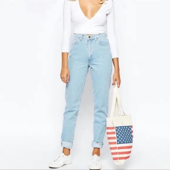 American Apparel High Waste Mom Jeans