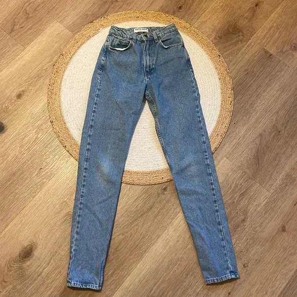 high waisted american apparel straight leg mom jeans