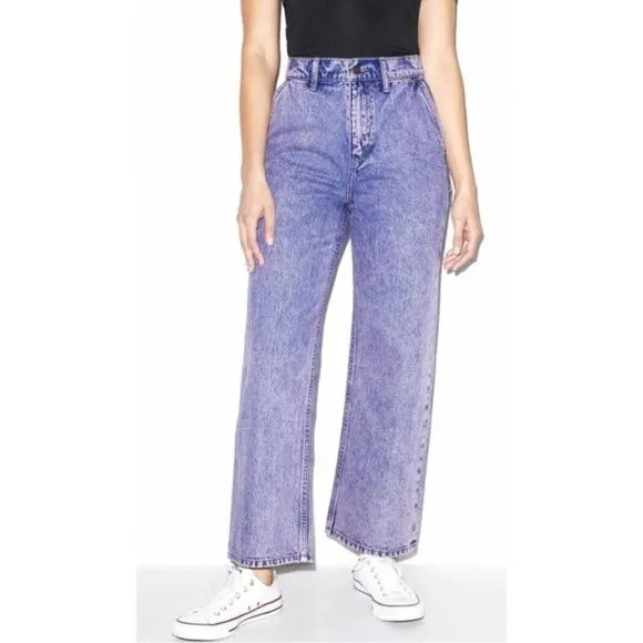 AMERICAN APPAREL THE CROP WIDE LEG PANTS