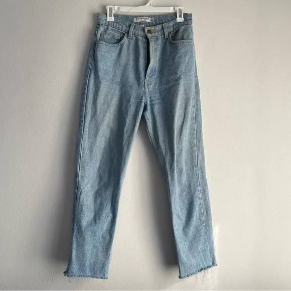 American Apparel high rise light wash wide leg jeans