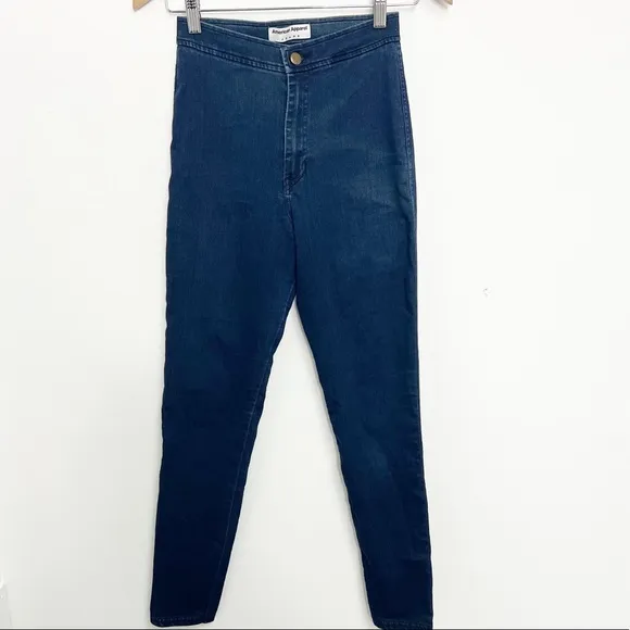 American Apparel High Waisted Skinny Jeans made in USA Sz Small