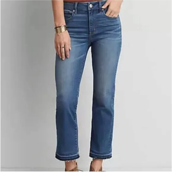 American Eagle Hi-Rise Kick Crop Jeans Release Let Down Hem
